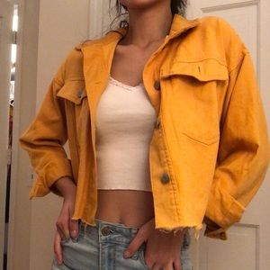 Yellow cropped jacket